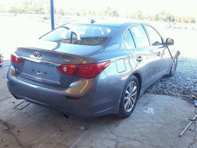 JN1BV7AP2FM338048 - 2015 INFINITI Q50 BASE GRAY photo 4