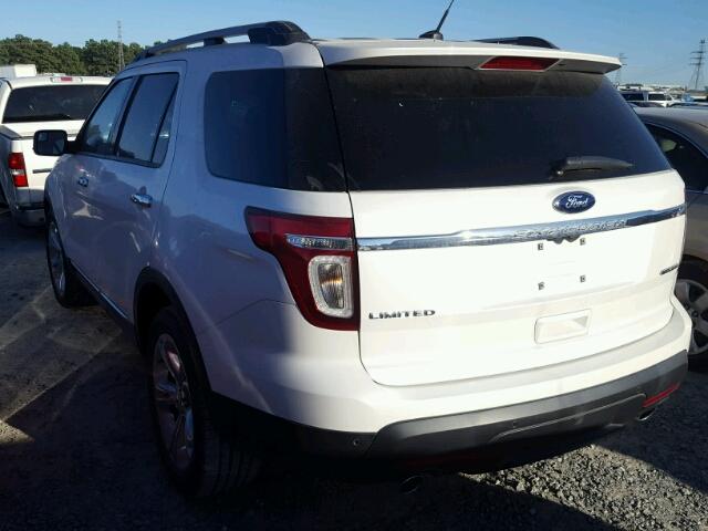 1FM5K7F87DGC92423 - 2013 FORD EXPLORER L WHITE photo 3