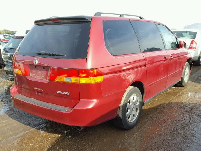 5FNRL18622B052845 - 2002 HONDA ODYSSEY EX RED photo 4