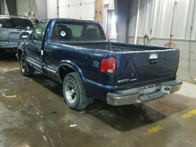 1GCCS145X28223251 - 2002 CHEVROLET S TRUCK S1 BLUE photo 3