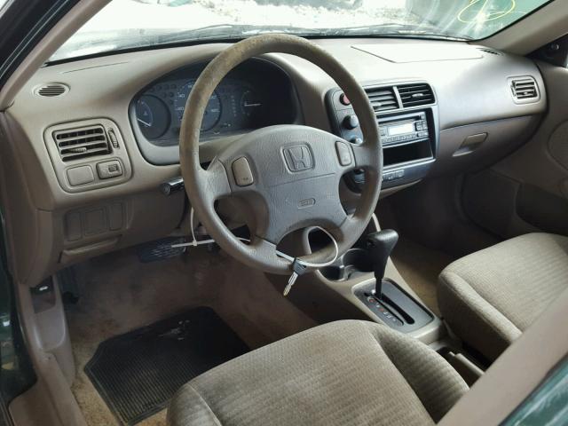 2HGEJ6617YH539777 - 2000 HONDA CIVIC BASE GREEN photo 9