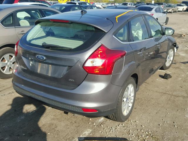 1FAHP3M2XCL214434 - 2012 FORD FOCUS SEL GRAY photo 4