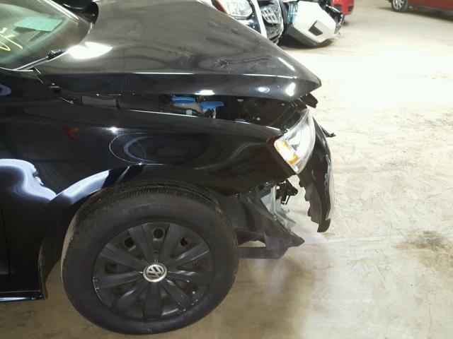 3VW2K7AJ8BM327715 - 2011 VOLKSWAGEN JETTA BASE BLACK photo 9