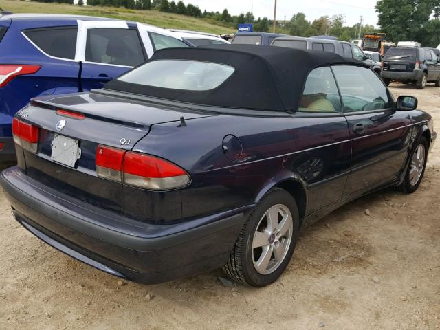 YS3DF75K427012738 - 2002 SAAB 9-3 SE BLUE photo 4