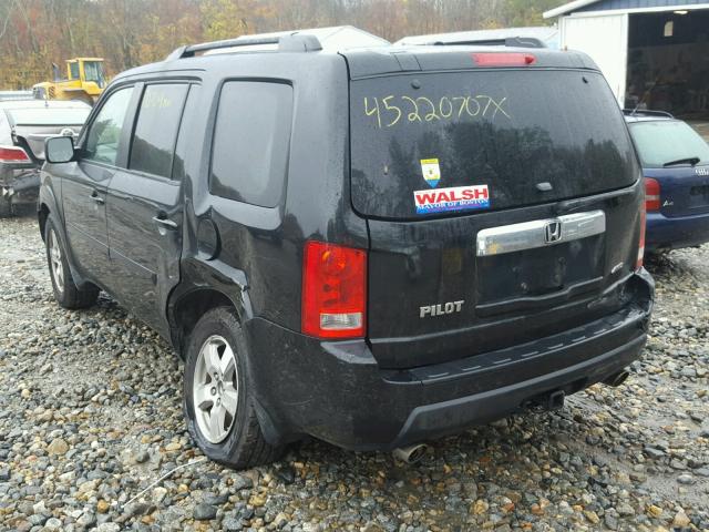 5FNYF48529B017146 - 2009 HONDA PILOT EXL BLACK photo 3