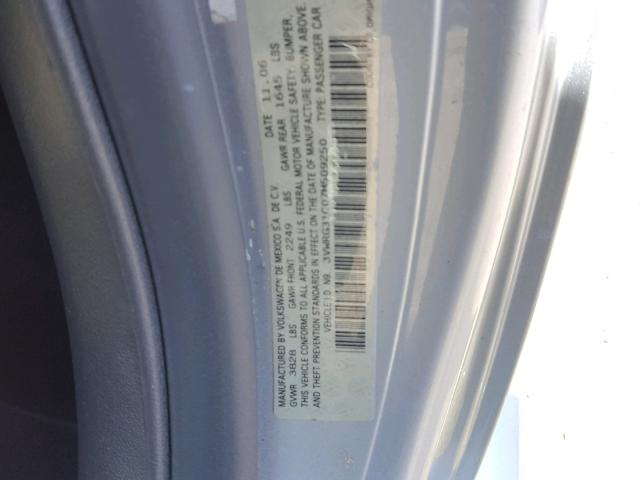 3VWRG31C07M509250 - 2007 VOLKSWAGEN NEW BEETLE 银色 照片 10