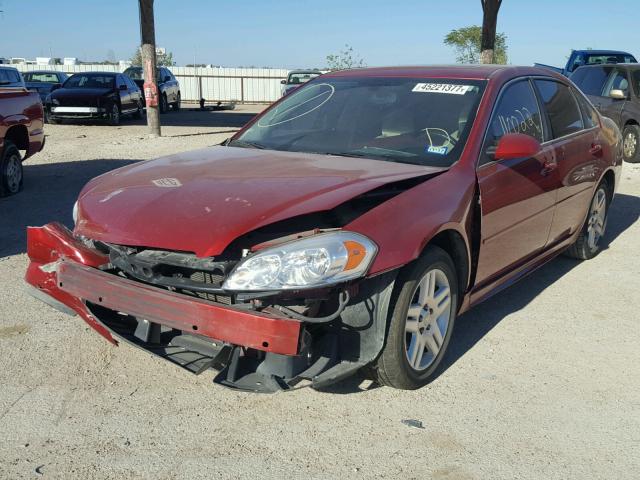 2G1WG5E36D1109989 - 2013 CHEVROLET IMPALA LT RED photo 2