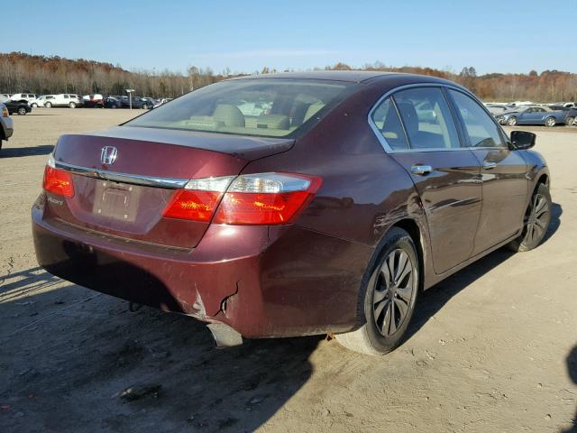 1HGCR2F32EA198681 - 2014 HONDA ACCORD LX MAROON photo 4