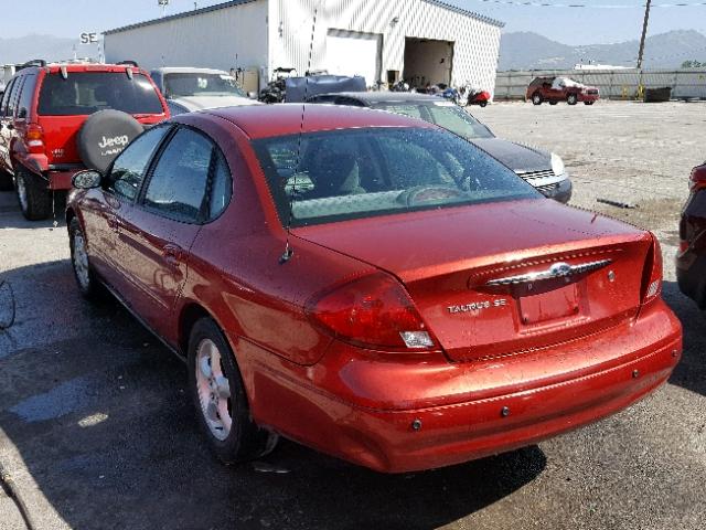 1FAFP55U8YG128185 - 2000 FORD TAURUS SES BURGUNDY photo 3