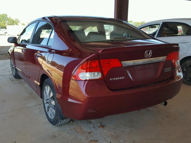 19XFA1F82AE068254 - 2010 HONDA CIVIC BURGUNDY photo 3