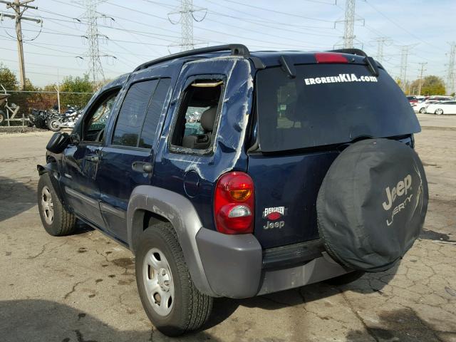 1J4GK48K14W241262 - 2004 JEEP LIBERTY SP BLUE photo 3