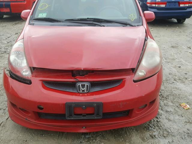 JHMGD38627S057049 - 2007 HONDA FIT S RED photo 9