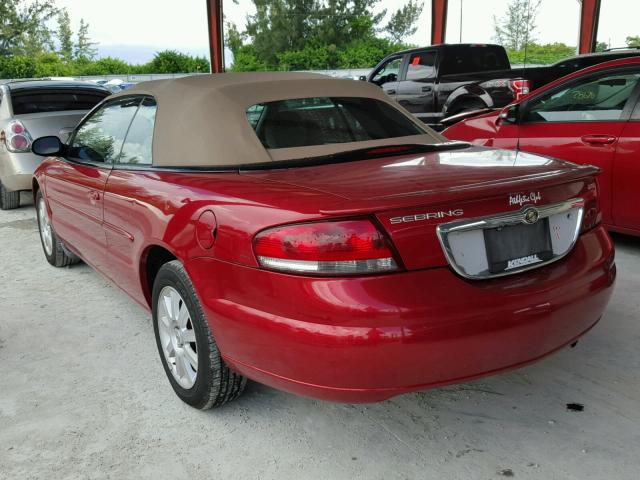 1C3EL75R02N245226 - 2002 CHRYSLER SEBRING GT RED photo 3