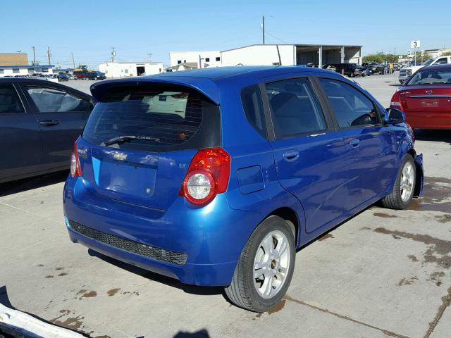 KL1TG66E89B322585 - 2009 CHEVROLET AVEO LT BLUE photo 4