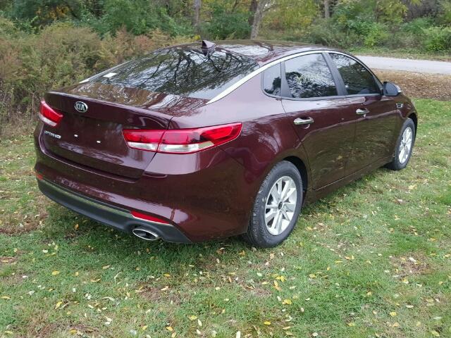 5XXGT4L36HG119555 - 2017 KIA OPTIMA BURGUNDY photo 4