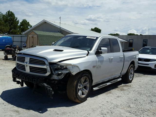 1C6RR6HT4DS597671 - 2013 RAM 1500 SPORT SILVER photo 2