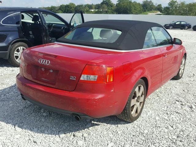 WAUDT48H46K004458 - 2006 AUDI A4 QUATTRO RED photo 4