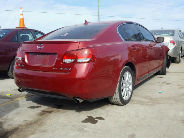 JTHCE96S070009575 - 2007 LEXUS GS 350 RED photo 4