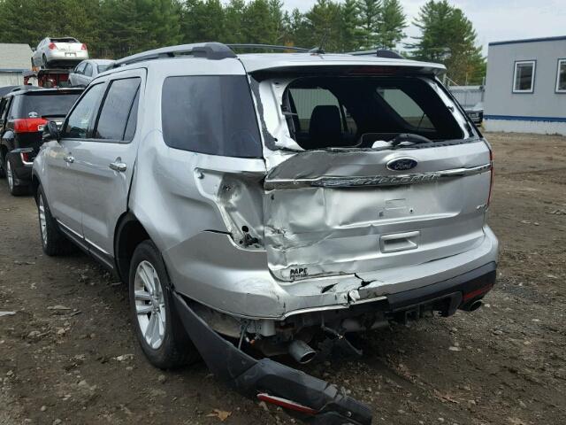 1FM5K8D84DGC03674 - 2013 FORD EXPLORER SILVER photo 3