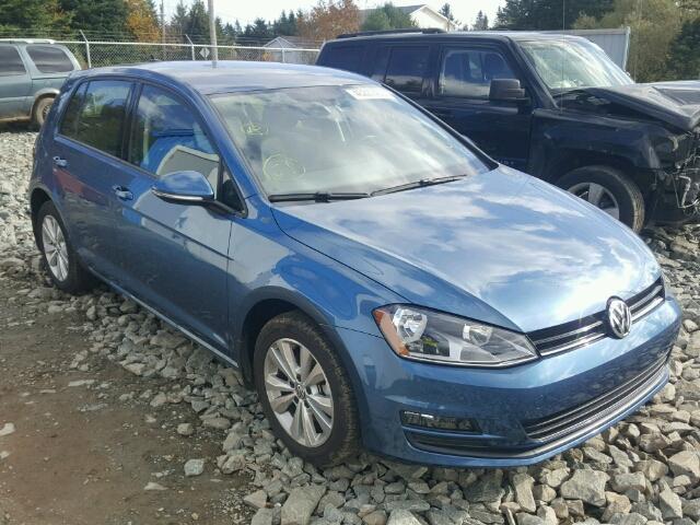 3VW117AU2HM046608 - 2017 VOLKSWAGEN GOLF S BLUE photo 1