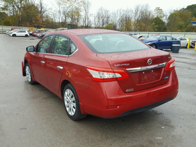 3N1AB7AP7EY268224 - 2014 NISSAN SENTRA S RED photo 3