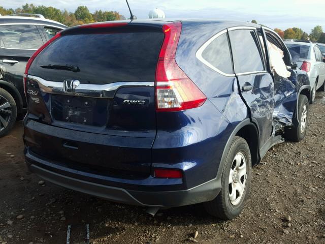 5J6RM4H34FL040892 - 2015 HONDA CR-V LX BLUE photo 4