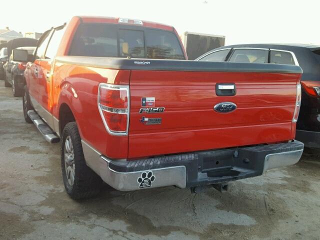 1FTRW12809FB21295 - 2009 FORD F150 RED photo 3