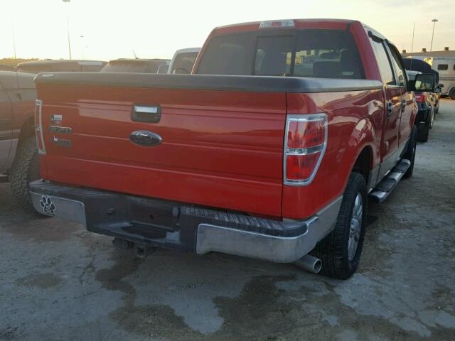 1FTRW12809FB21295 - 2009 FORD F150 RED photo 4