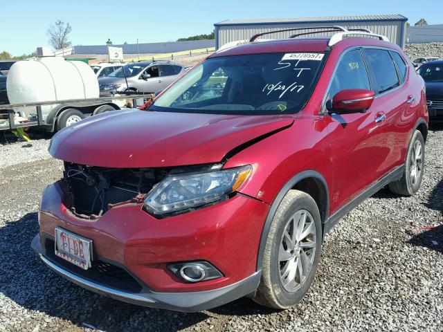 5N1AT2MT4EC777276 - 2014 NISSAN ROGUE S BURGUNDY photo 2