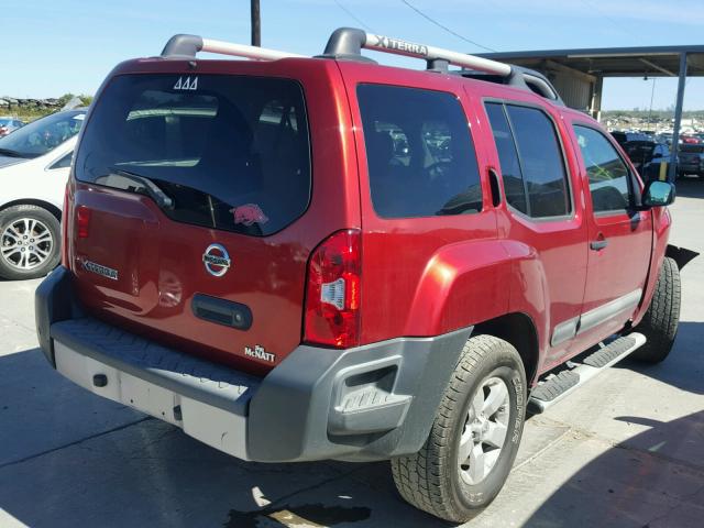 5N1AN0NU2BC511627 - 2011 NISSAN XTERRA OFF BURGUNDY photo 4