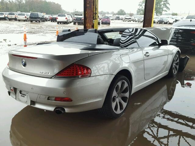 WBAEK13476CN75463 - 2006 BMW 650I SILVER photo 4