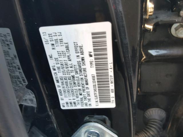 5J6TF3H50DL004867 - 2013 HONDA CROSSTOUR BLACK photo 10