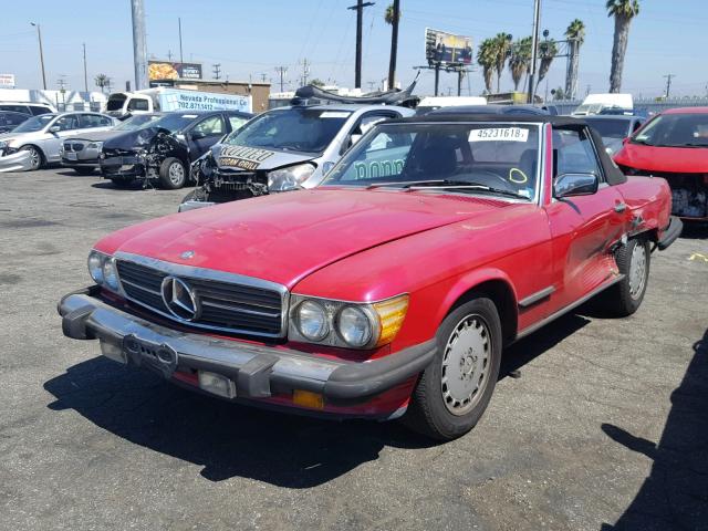 WDBBA48DXHA068038 - 1987 MERCEDES-BENZ CL 500 RED photo 2