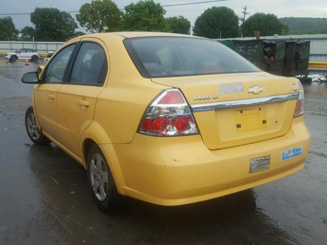 KL1TD56E89B347263 - 2009 CHEVROLET AVEO LS YELLOW photo 3