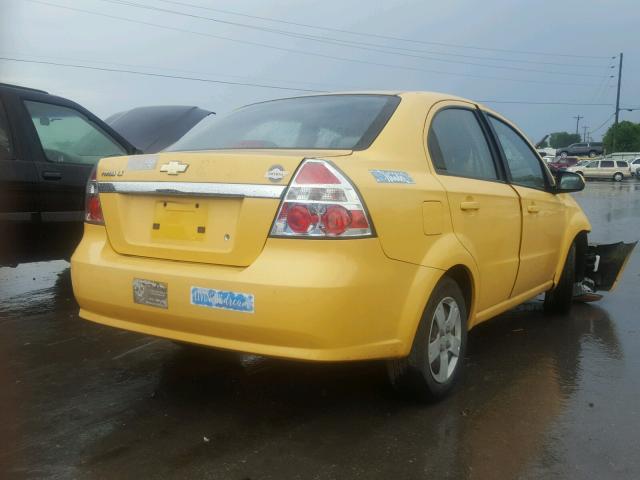 KL1TD56E89B347263 - 2009 CHEVROLET AVEO LS YELLOW photo 4
