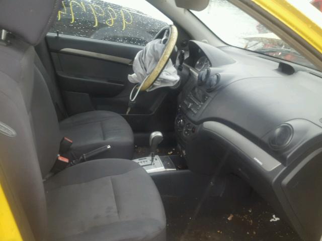 KL1TD56E89B347263 - 2009 CHEVROLET AVEO LS YELLOW photo 5