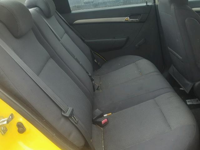 KL1TD56E89B347263 - 2009 CHEVROLET AVEO LS YELLOW photo 6