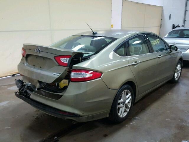 3FA6P0HR4DR195332 - 2013 FORD FUSION SE GREEN photo 4