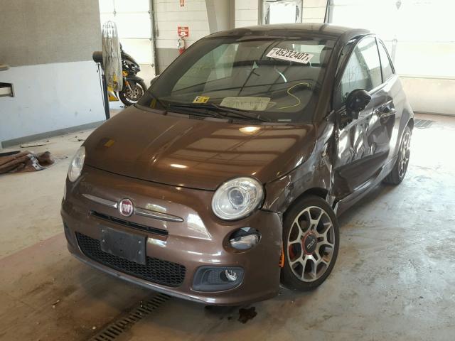 3C3CFFBR7CT106872 - 2012 FIAT 500 SPORT BROWN photo 2