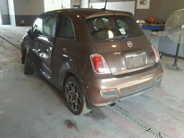 3C3CFFBR7CT106872 - 2012 FIAT 500 SPORT BROWN photo 3