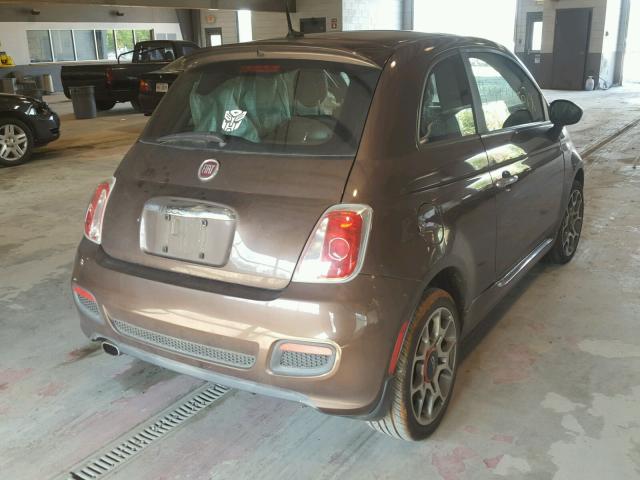 3C3CFFBR7CT106872 - 2012 FIAT 500 SPORT BROWN photo 4