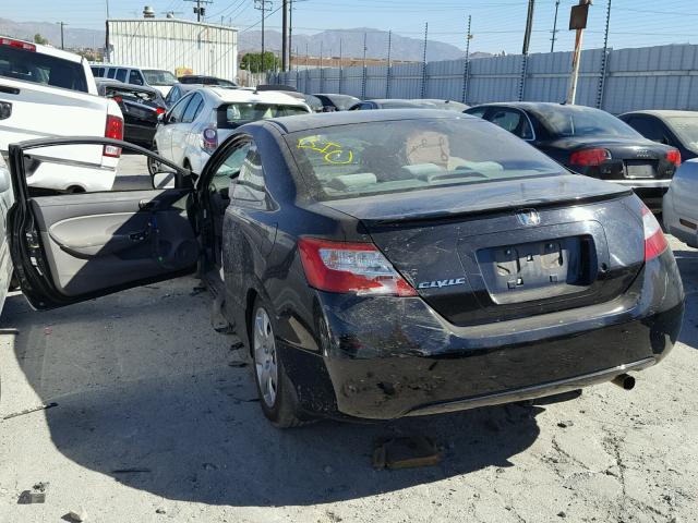 2HGFG12638H500546 - 2008 HONDA CIVIC LX BLACK photo 3