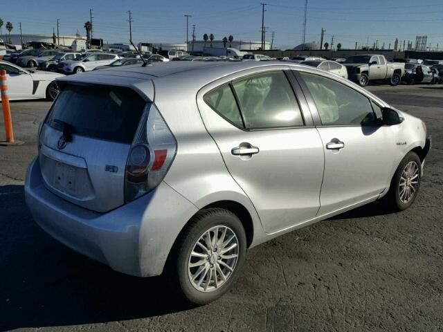 JTDKDTB31D1044448 - 2013 TOYOTA PRIUS C SILVER photo 4