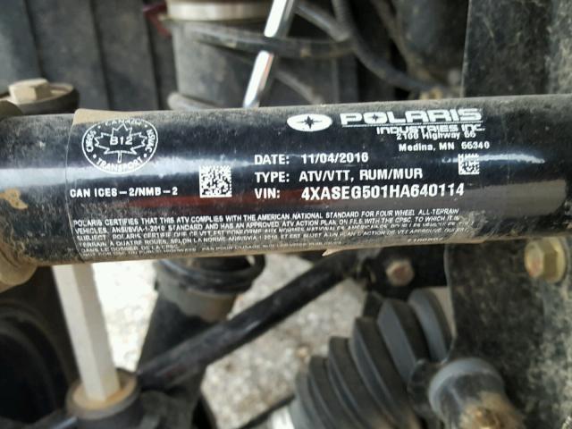 4XASEG501HA640114 - 2017 POLARIS SPORTSMAN 勃艮第红 照片 10