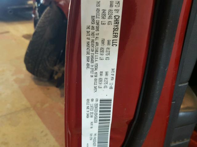 2B3KA33V99H566358 - 2009 DODGE CHARGER SX RED photo 10