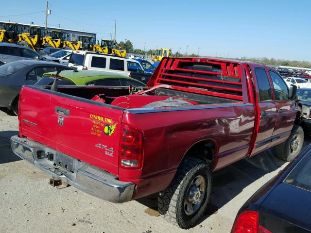 3D7LS38C25G749057 - 2005 DODGE RAM 3500 S RED photo 4