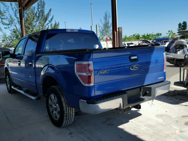 1FTEW1CM2BKD70138 - 2011 FORD F150 BLUE photo 3