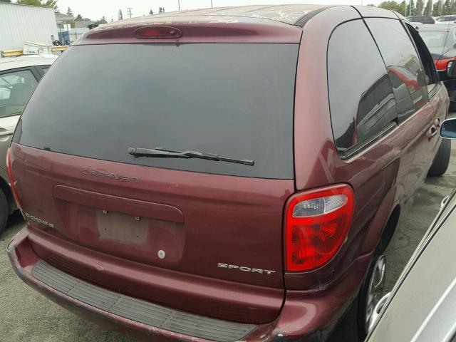 1B4GP453X2B641861 - 2002 DODGE CARAVAN SP MAROON photo 4