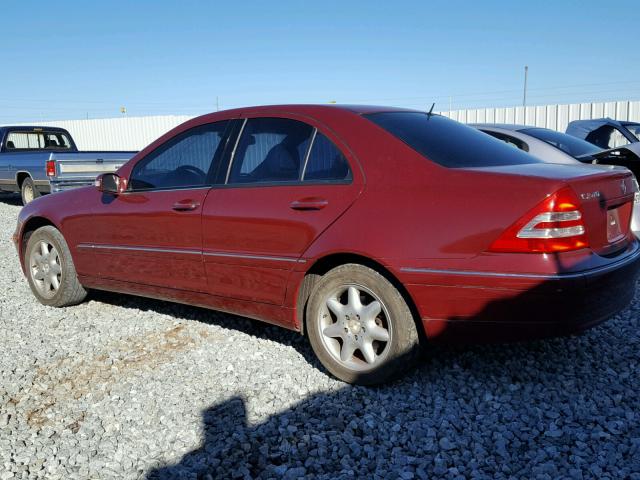 WDBRF61J02F275639 - 2002 MERCEDES-BENZ C 240 BURGUNDY photo 3