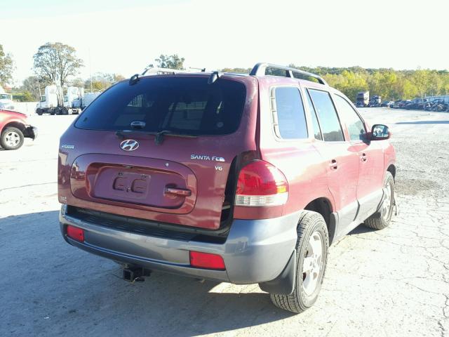 KM8SC13D45U981742 - 2005 HYUNDAI SANTA FE G MAROON photo 4